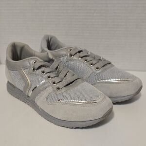 DBDK Fashion Stylish Silver Women's Sneakers 7.5